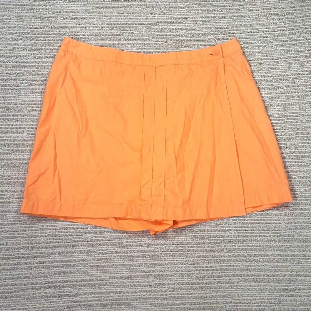 ​DOCKERS WOMEN COTTON FAVORITE FIT SKORT SIZE 12 ORANGE PLEATED MINI SKIRT...